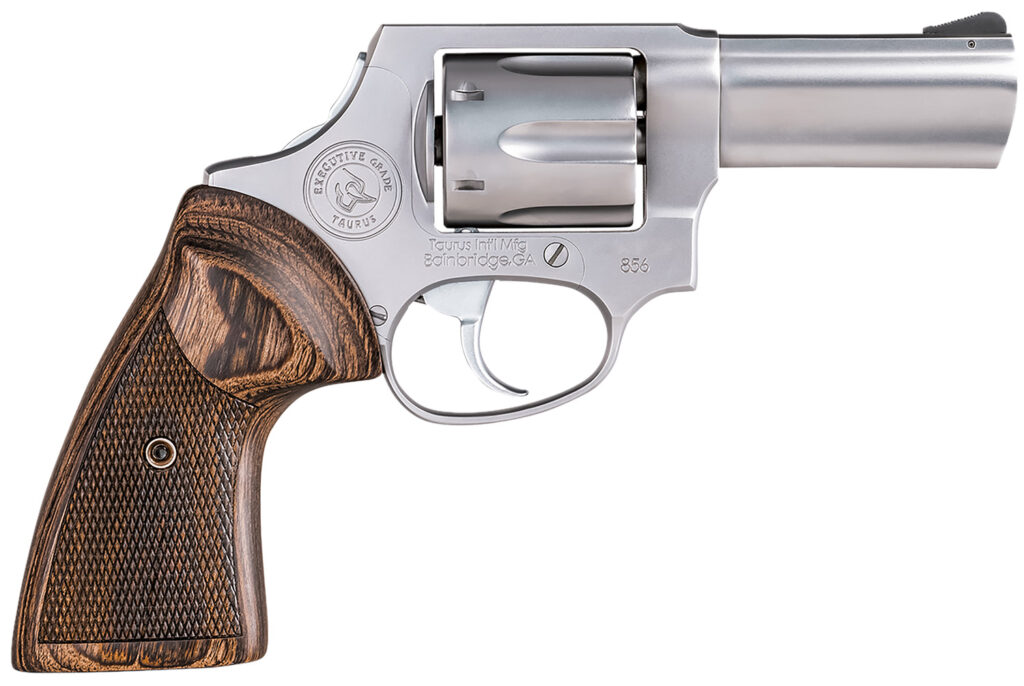 Taurus 856 Executive Grade, .38 Special +P Revolver, 3" Barrel, Stainless Steel, Wood Grips, 6-Round