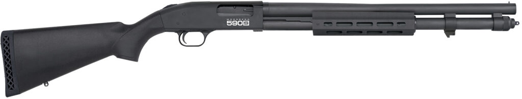 Mossberg 590S Tactical, 12 Gauge Pump-Action Shotgun, 20", Bead Sight, Optic-Ready, Matte Blue/Black Synthetic, 13+1