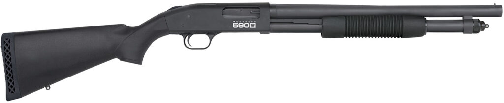 Mossberg 590S Tactical, 12 Gauge Pump-Action Shotgun, 18.5", Optic-Ready, Matte Blue/Black Synthetic, 9+1