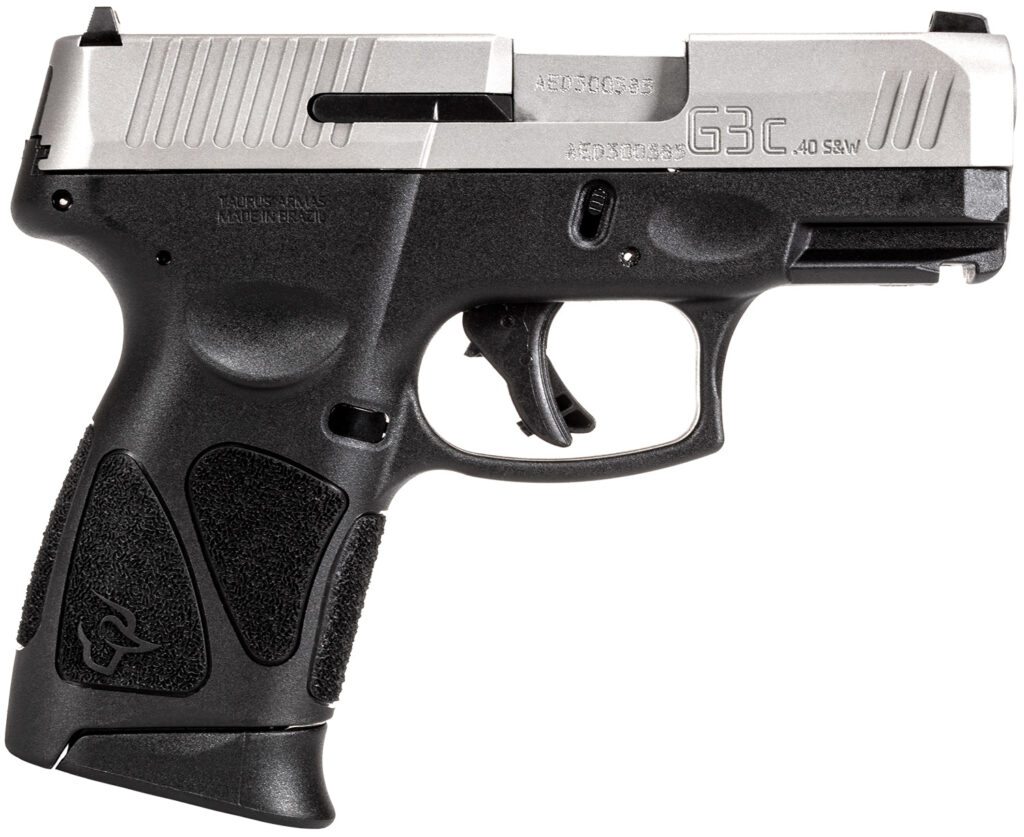Taurus G3C, .40 S&W Pistol, 3.2" Barrel, Black/Stainless Steel, 3 Magazines, 10+1