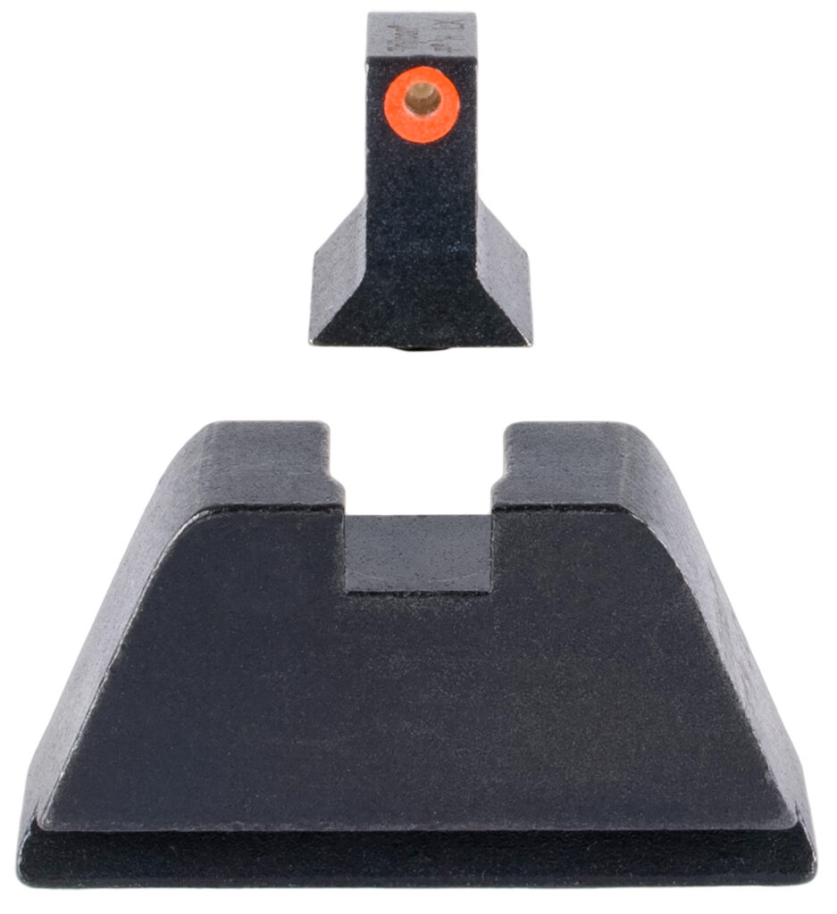 Trijicon Suppressor/Optic Height Sight Set for Standard-Frame Glock, Orange-Outline Green Tritium Front, Non-Tritium Rear