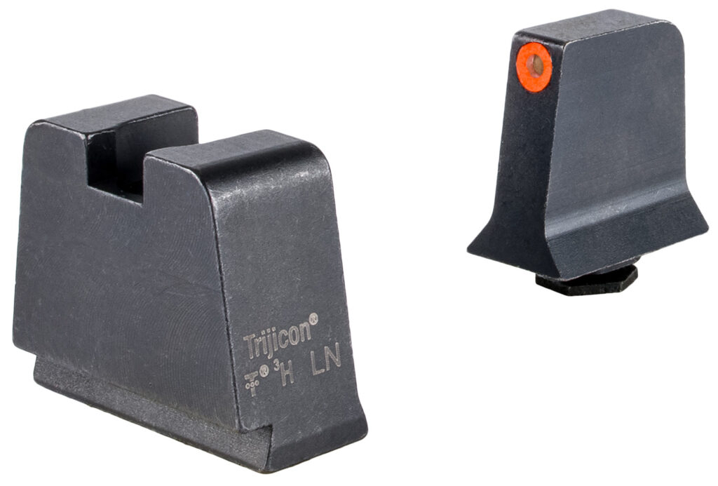 Trijicon Suppressor/Optic Height Sight Set for Glock 42/43/43X/48, Orange-Outline Green Tritium Front, Non-Tritium Rear