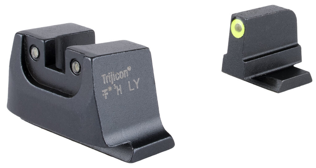 Trijicon Suppressor/Optic Height Night Sight Set for Smith & Wesson M&P C.O.R.E./M2.0 Optics Ready, Green Tritium, Yellow Front/Black Rear