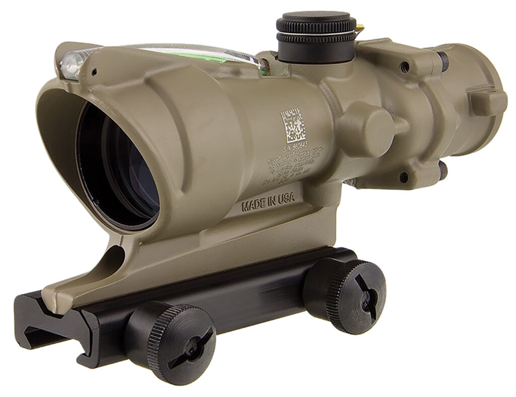 Trijicon ACOG 4×32 Riflescope, Green .223 Chevron Reticle, TA51 Mount, Flat Dark Earth