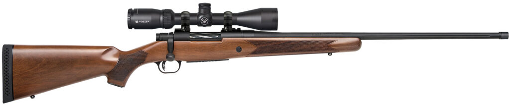 Mossberg Patriot Walnut Vortex Scoped Combo, 6.5 PRC Bolt-Action Rifle, 24", Threaded Barrel, Blued/Walnut, 4+1