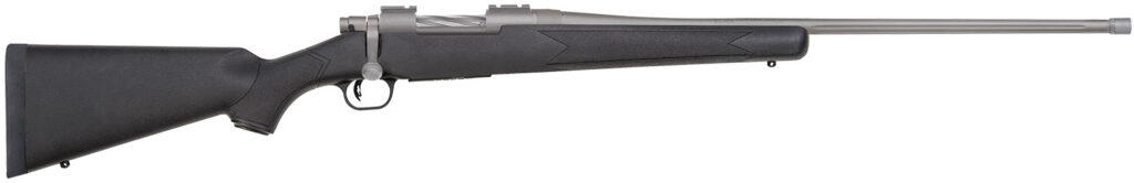 Mossberg Patriot, 6.5 PRC Bolt-Action Rifle, 24", Threaded Barrel, Stainless Cerakote/Black Synthetic, 3+1