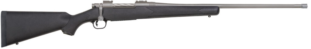 Mossberg Patriot, 7mm PRC Bolt-Action Rifle, 24", Threaded Barrel, Stainless Cerakote/Black Synthetic, 3+1