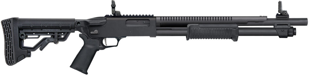 Mossberg 590R Tactical, 12 Gauge Pump-Action Shotgun, 18.5", Magpul Furniture, Matte Blue/Black Synthetic, 6+1