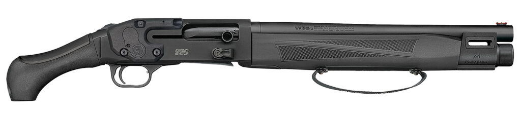 Mossberg 990 AfterShock LaserSaddle, 12 Gauge Semi-Automatic Firearm, 14.75", M-LOK Forend, Green/Black Synthetic, 5+1