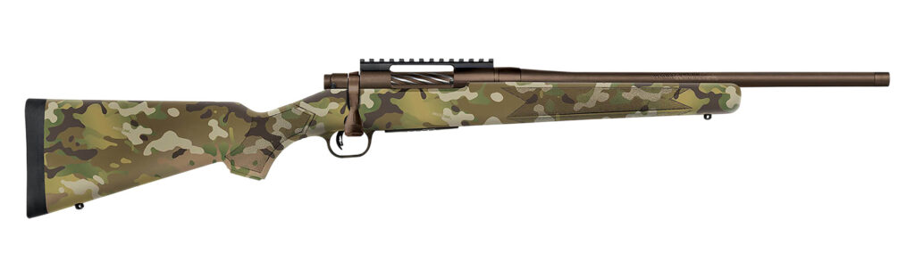 Mossberg Patriot Carbine, 450 Bushmaster Bolt-Action Rifle, 18", Threaded Barrel, Patriot Brown Cerakote/Multicam Synthetic, 4+1