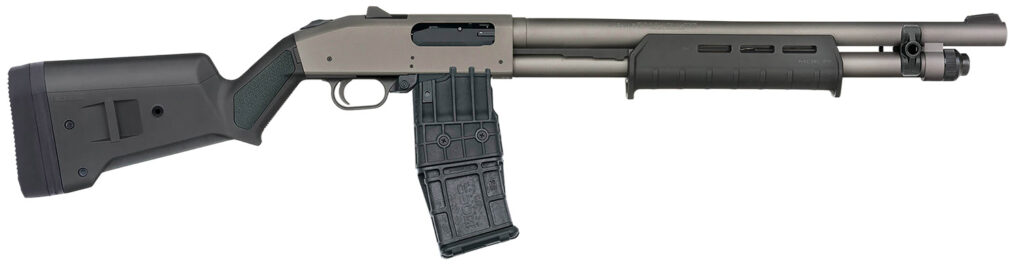 Mossberg 590M Tactical, 12 Gauge Pump-Action Shotgun, 18.5", Matte Blue/Black Synthetic, 10+1