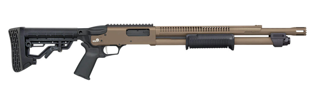 Mossberg 590R Stand-Off, 12 Gauge Pump-Action Shotgun, 18.5", FDE/Black Synthetic, 6+1