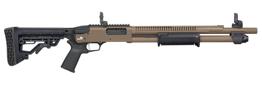 Mossberg 590R Tactical, 12 Gauge Pump-Action Shotgun, 18.5", FDE/Black Synthetic, 6+1