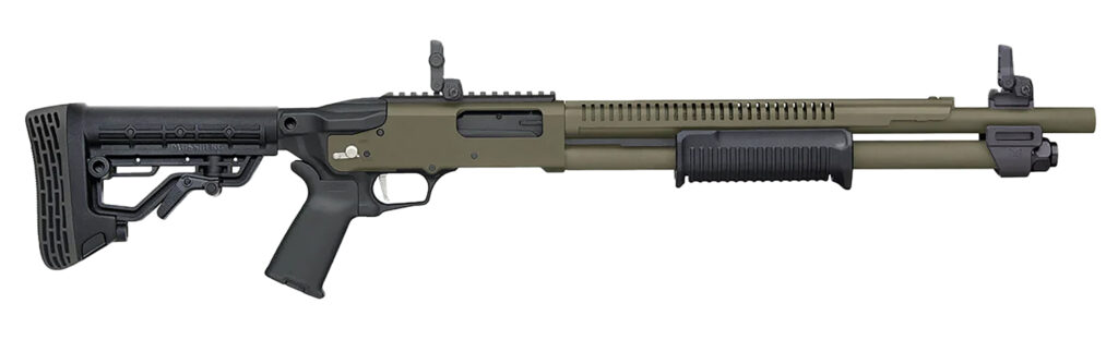 Mossberg 590R Tactical, 12 Gauge Pump-Action Shotgun, 18.5", OD Green/Black Synthetic, 6+1