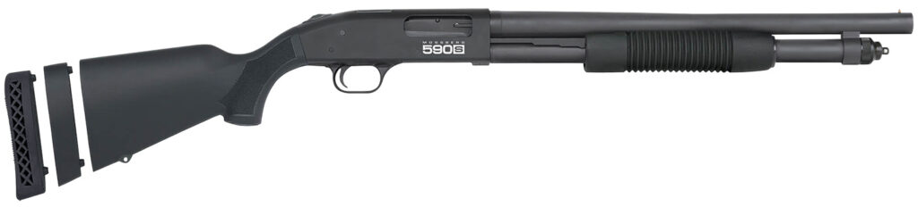 Mossberg 590S Tactical, 12 Gauge Pump-Action Shotgun, 18.5", Matte Blue/Black Synthetic, 10+1