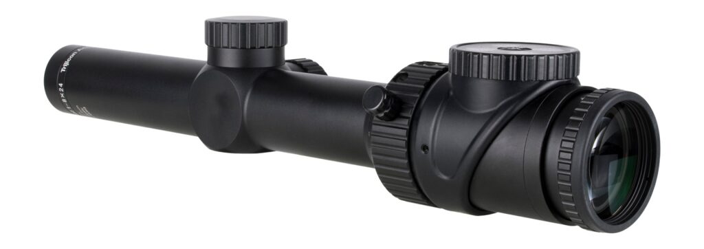 Trijicon AccuPoint 1-8×24 Riflescope, Red BAC Triangle Post Reticle, Black - scope exterior view