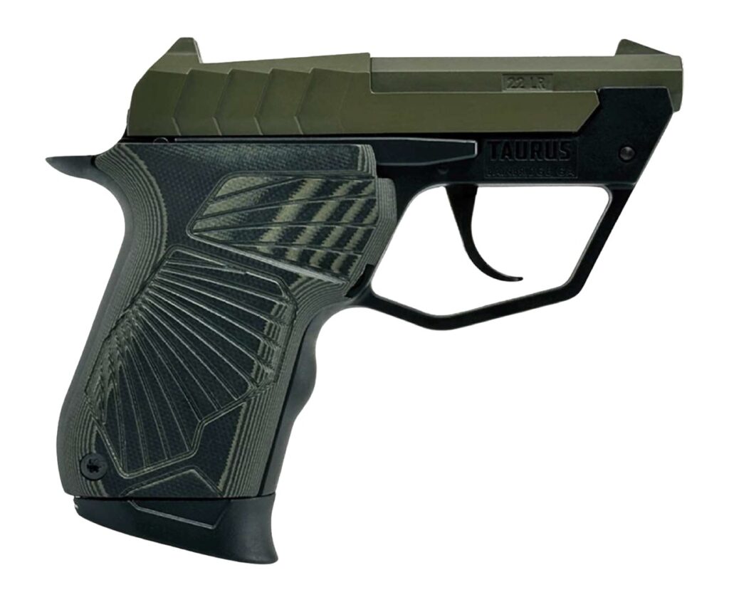 Taurus 22TUC, .22 LR Pistol, 2.5" Barrel, OD Green/Black, VZ Grips, 9+1
