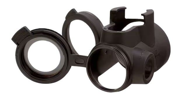 Trijicon MRO Protective Cover with Clear Lenses, Black - lens covers open