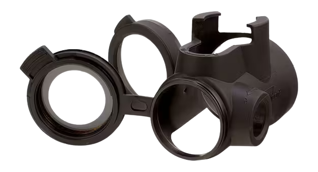 Trijicon MRO Protective Cover with Clear Lenses, Black - lens covers open