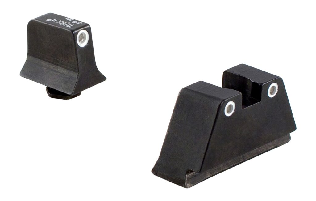 Trijicon Suppressor/Optic Height Night Sight Set for Standard-Frame Glock, Green Front/Yellow Rear Tritium, White Outlines