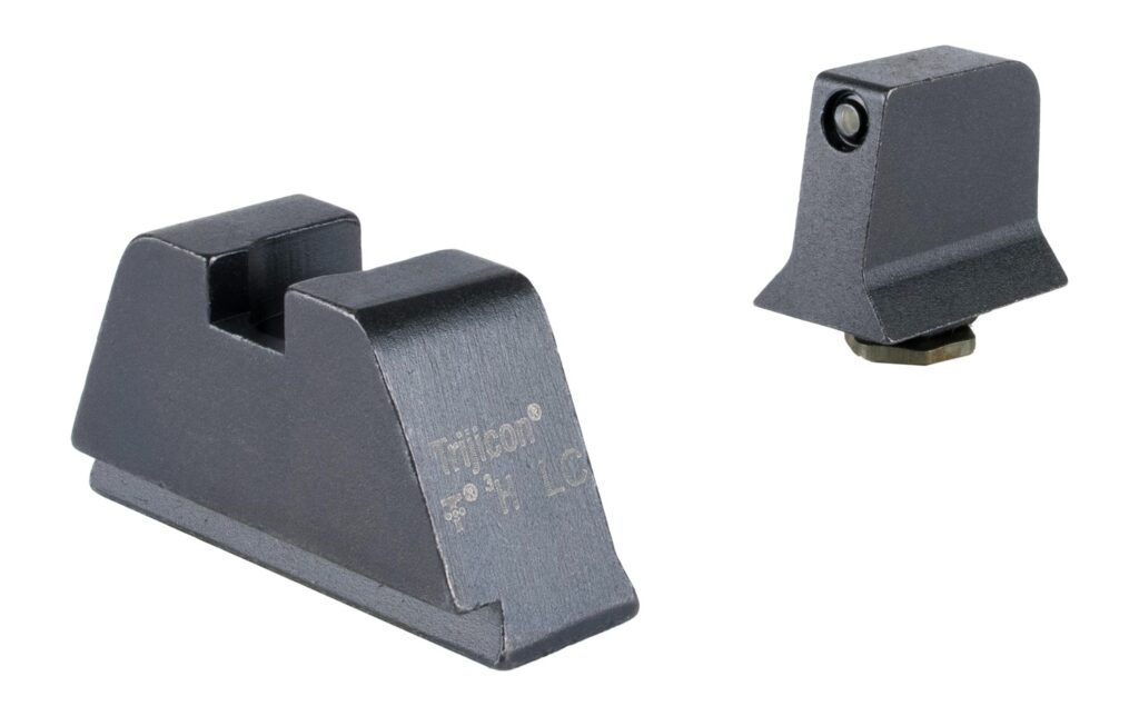 Trijicon Suppressor/Optic Height Sight Set for Standard-Frame Glock, Black-Outline Green Tritium Front, Non-Tritium Rear
