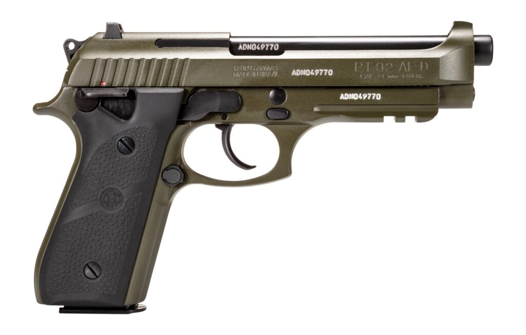 Taurus 92, 9mm Pistol, 5" Barrel, OD Green/Black, 17+1