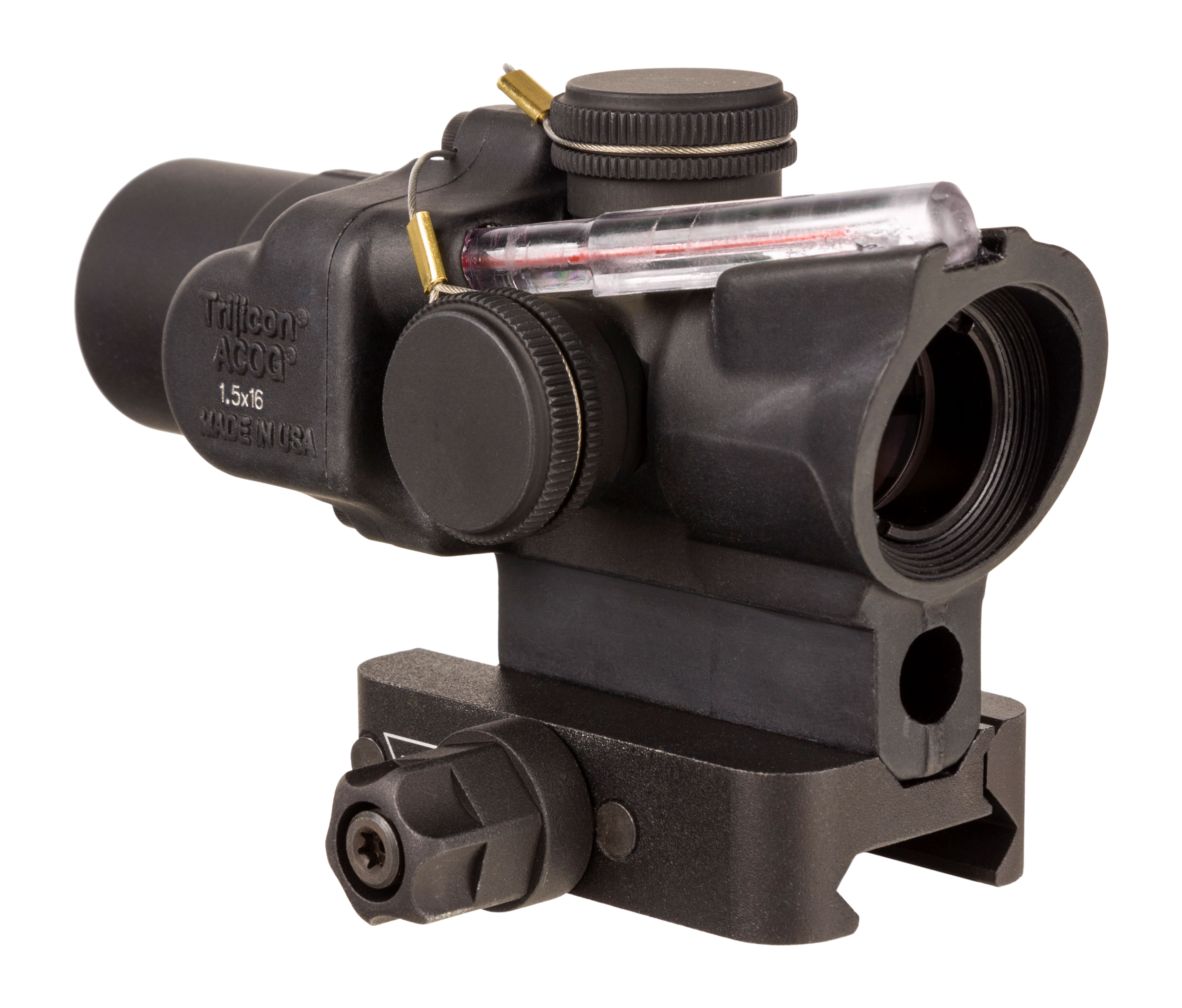 Trijicon Compact ACOG 1.5x16S Riflescope, Red RTR 9mm Reticle, Black (TA44-C-400409) - front three-quarter product image