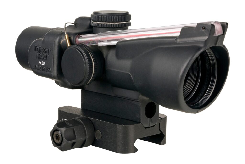 Trijicon Compact ACOG 2x20 Riflescope, Red RTR 9mm Reticle, Black (TA47-C-400410)