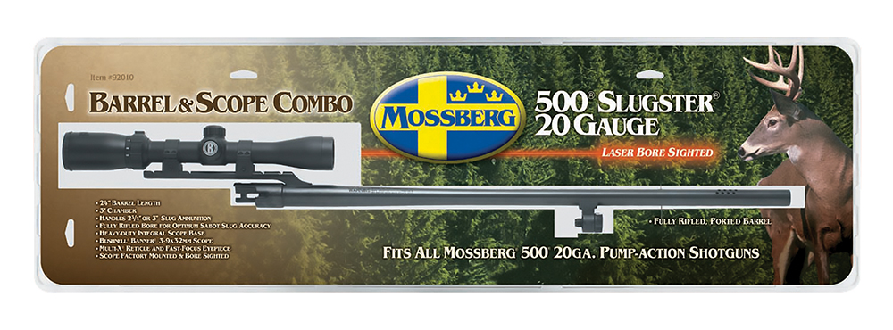 Mossberg 500 20 Gauge Trophy Slug Barrel with 3-9x40mm Scope, 24-Inch, Matte Blued