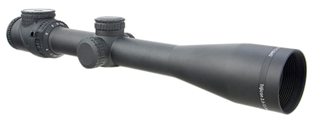 Trijicon AccuPoint 2.5-12.5×42 Riflescope, Duplex Reticle, Green Dot, Matte Black - scope exterior view
