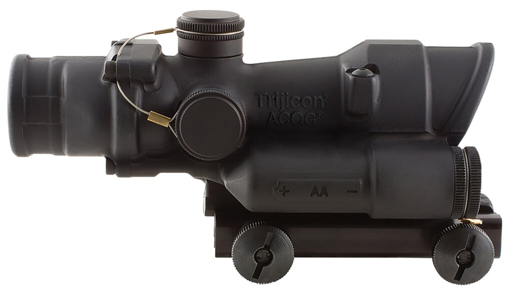 Trijicon ACOG TA02 4×32 LED Riflescope, Red .223 Horseshoe/Dot Reticle, TA51 Mount, Black