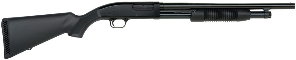 Mossberg Maverick 88 Security, 12 Gauge Pump-Action Shotgun, 18.5", Bead Sight, Matte Blue/Black Synthetic, 5-Round