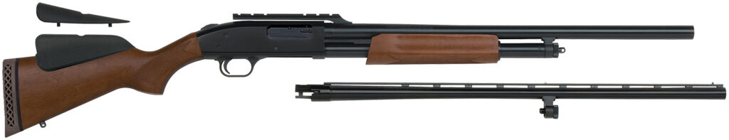 Mossberg 500 Field/Deer Combo, 12 Gauge Pump-Action Shotgun, 24"/28", Scope Base, Blued/Walnut, 5-Round