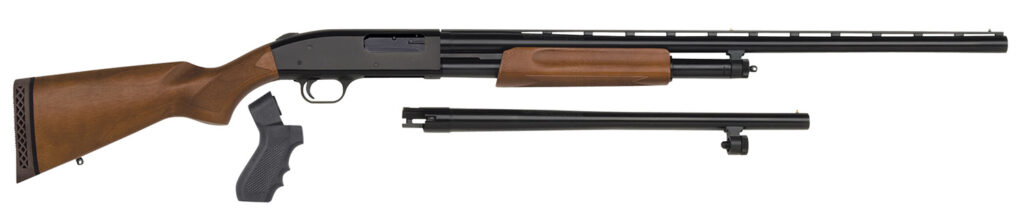 Mossberg 500 Field/Security Combo, 12 Gauge Pump-Action Shotgun, 18.5"/28", Pistol Grip, Blued/Walnut, 5-Round