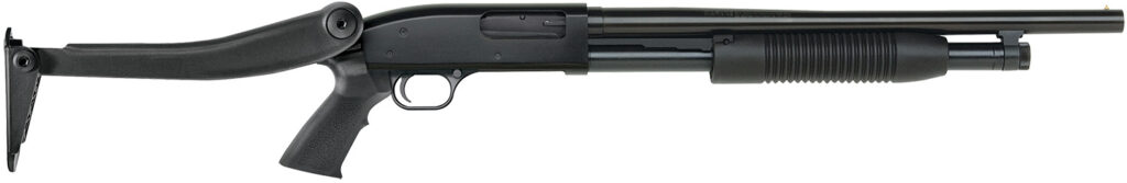 Mossberg Maverick 88 Security Top-Folding Stock, 12 Gauge Pump-Action Shotgun, 18.5", Matte Blue/Black Synthetic, 5-Round