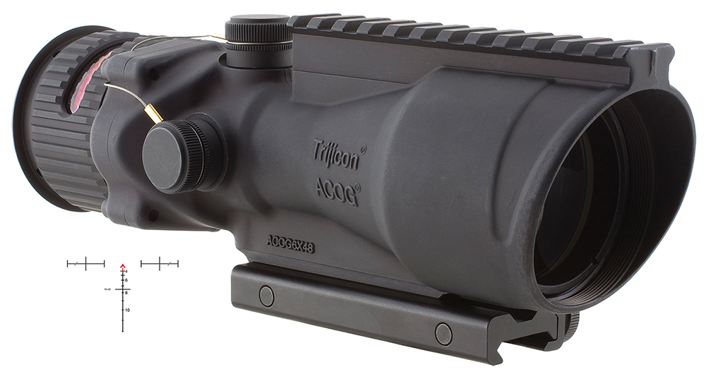 Trijicon ACOG TA648-308 6×48 Riflescope, Red .308 Chevron Reticle, TA75 Mount, Black