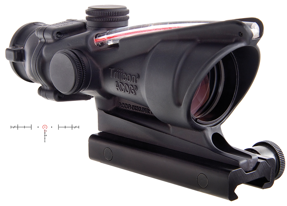Trijicon ACOG TA31H-68 4×32 Riflescope, Red 6.8 SPC Horseshoe/Dot Reticle, TA51 Mount, Black