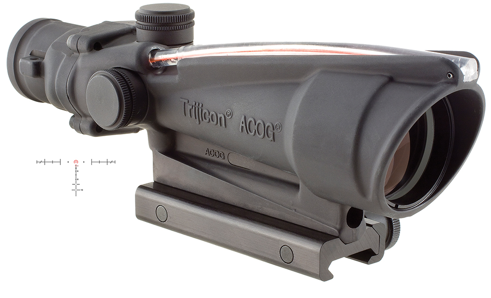 Trijicon ACOG TA11H 3.5×35 Riflescope, Red .223 Horseshoe Reticle, TA51 Mount, Black