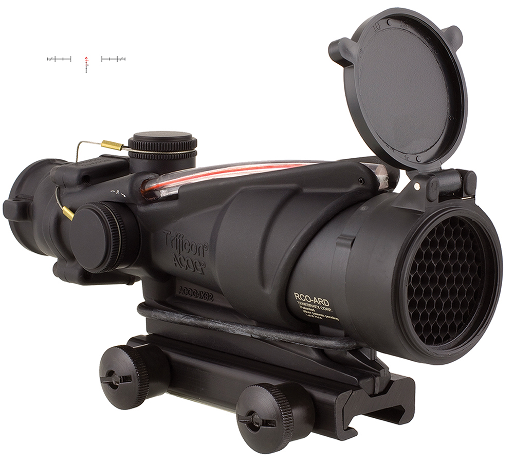 Trijicon ACOG TA31RCO-M150CP 4×32 Riflescope, Red Chevron Reticle, TA51 Mount, Black