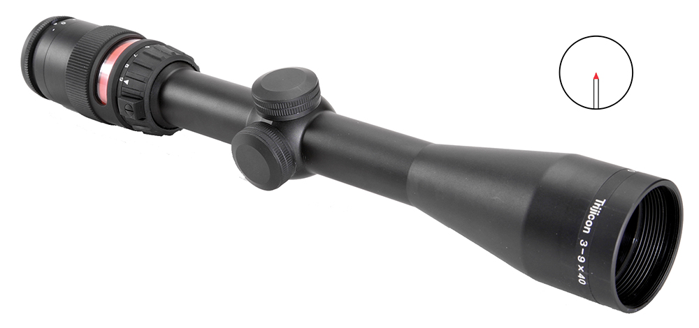 Trijicon AccuPoint 3-9×40 Riflescope, Red Triangle Post Reticle, Matte Black - scope with reticle inset