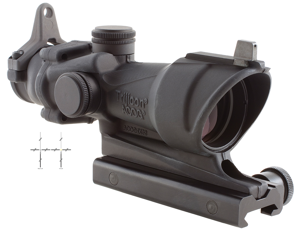 Trijicon ACOG TA01NSN-308 4×32 Riflescope, Amber .308 Crosshair Reticle, Backup Iron Sights & TA51 Mount