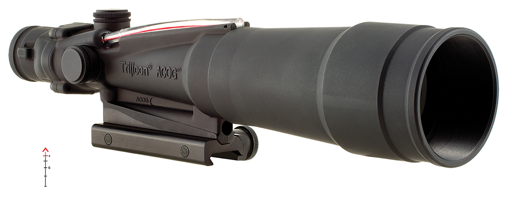 Trijicon ACOG TA55 5.5×50 Riflescope, Red .223 Chevron Reticle, TA51 Mount, Black