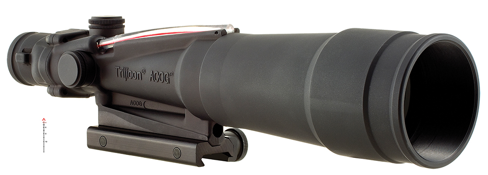 Trijicon ACOG TA55A 5.5×50 Riflescope, Red .308 Chevron Reticle, TA51 Mount, Black