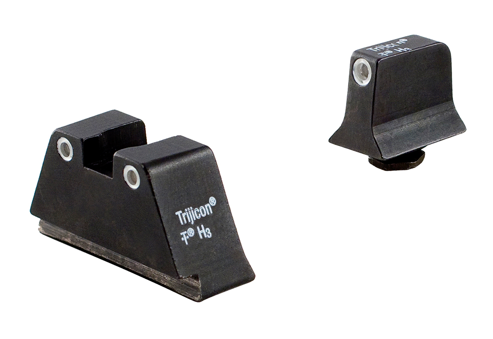 Trijicon Suppressor/Optic Height Night Sight Set for Standard-Frame Glock, Green Tritium, White Front/White Rear