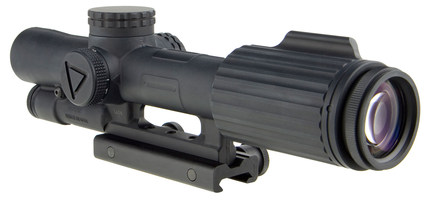 Trijicon VCOG 1-6×24 FFP Riflescope, Red .223/55gr Horseshoe Dot/Crosshair Reticle, TA51 Mount, Black - exterior view