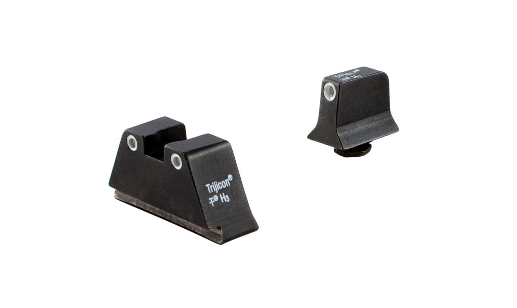 Trijicon Suppressor/Optic Height Night Sight Set for Standard-Frame Glock, Green Front/Orange Rear Tritium, White Outlines