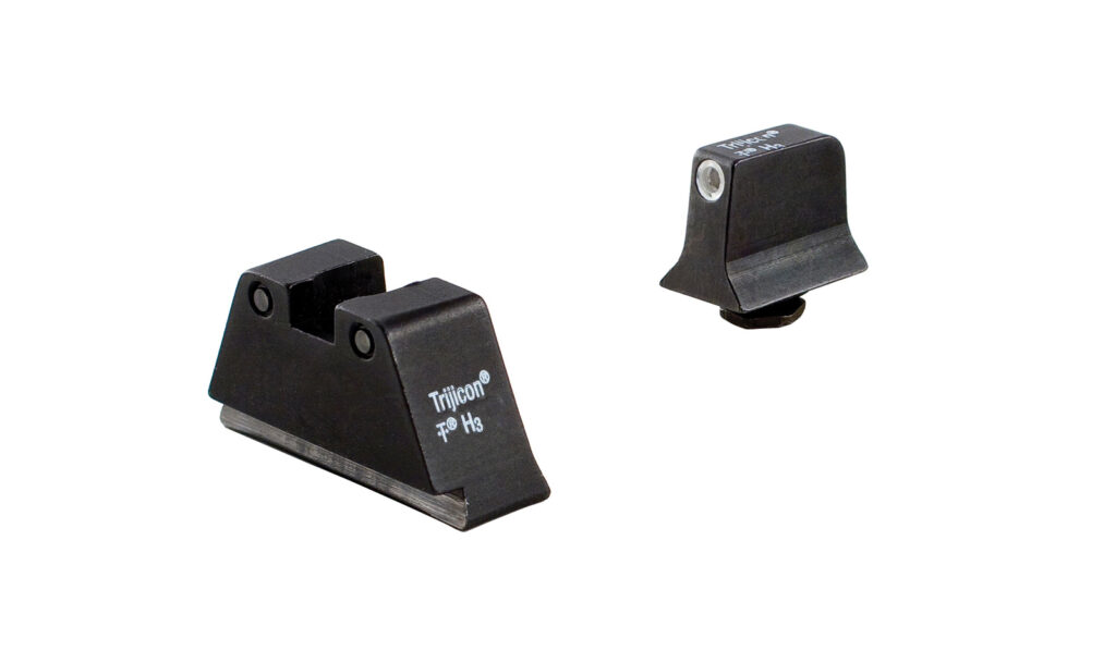 Trijicon Suppressor/Optic Height Night Sight Set for Standard-Frame Glock, Green Tritium, White Front/Black Rear