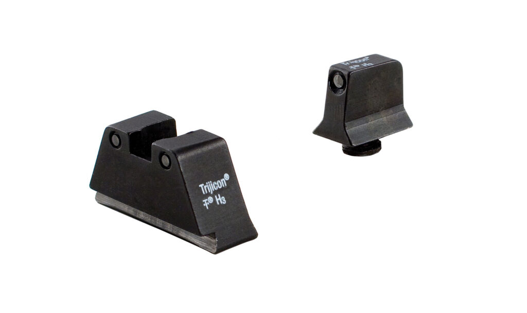 Trijicon Suppressor/Optic Height Night Sight Set for Large-Frame Glock, Green Tritium, Black Outlines
