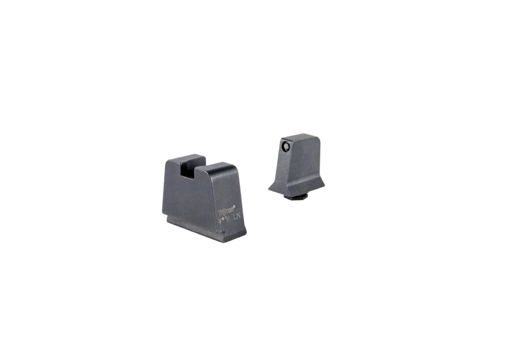 Trijicon Suppressor/Optic Height Sight Set for Glock 42/43/43X/48, Black-Outline Green Tritium Front, Non-Tritium Rear