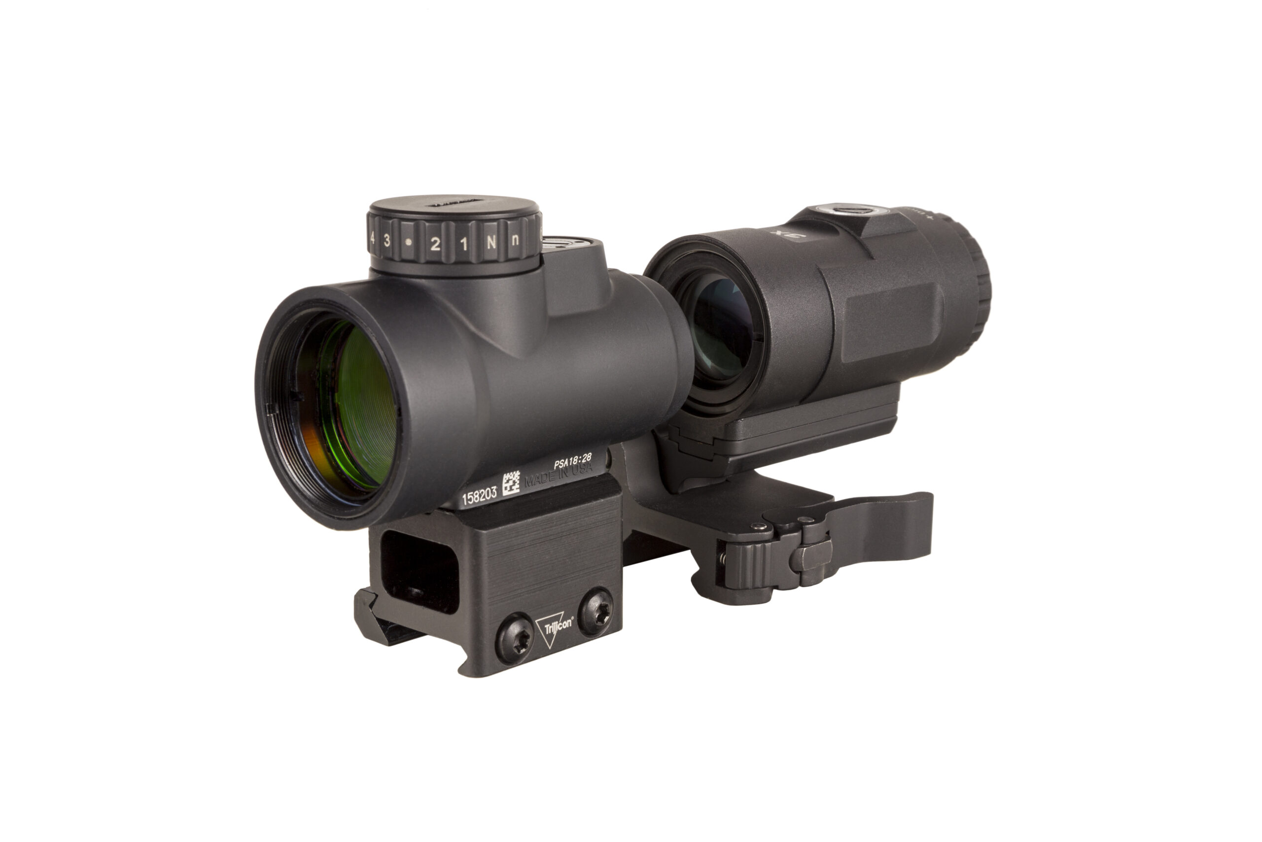 Trijicon MRO HD 1×25 Red Dot Sight with 3x Magnifier, 2 MOA Dot & 68 MOA Circle, Full Co-Witness Mount, Black